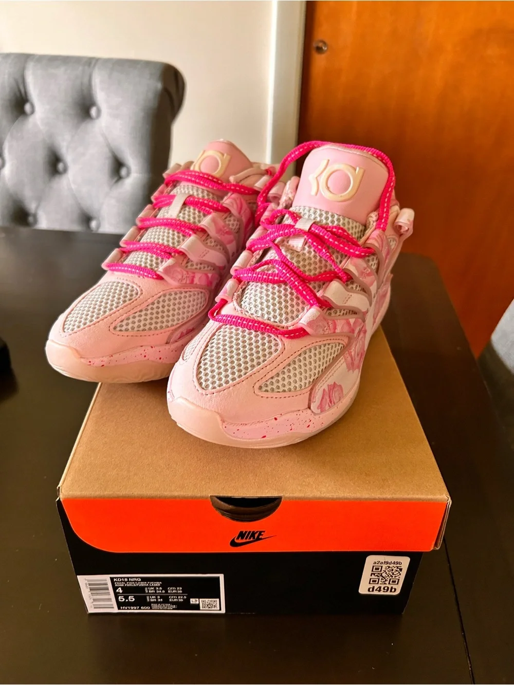 Nike KD18 Aunt Pearl Pink Basketball Sneakers